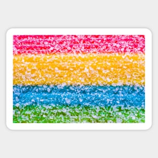 Neon Rainbow Sour Gummy Stripes Candy Photo Pattern Sticker